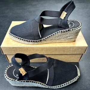 Toni Pons Ter Slingback Espadrille Womens Sandal 39 Black Size 8 NEW 240000845